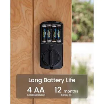 DESLOC B200 Fingerprint Smart Door Lock, Keyless Entry Door Lock, App Control, Smart Locks for Front Door, Smart Deadbolt Lock, Touchscreen Keypad, Emergency Power Port, 12 Months Battery, IP54