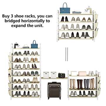 SUOERNUO Shoe Rack 4 Tier Metal Organizer for Entryway