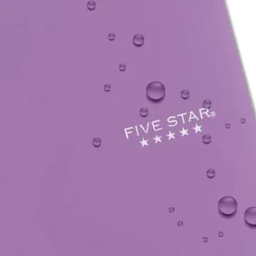 Five Star Spiral Notebook + Study App, 5 Subject, Wide Ruled Paper, Fights Ink Bleed, Water Resistant Cover, 8" x 10-1/2", 200 Sheets, Amethyst Purple (38739)