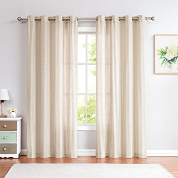 Jinchan Linen Curtains for Living Room and Bedroom