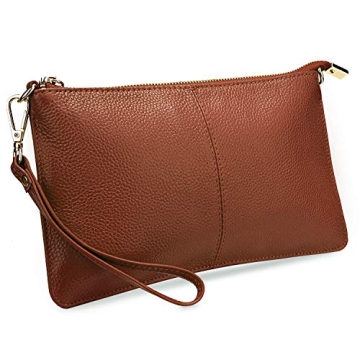 Elegant YALUXE Women's Leather Wristlet Handbag