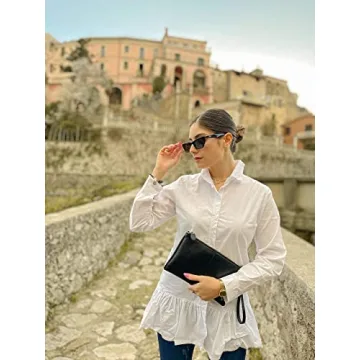 Elegant YALUXE Women's Leather Wristlet Handbag