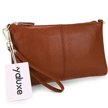 Elegant YALUXE Women's Leather Wristlet Handbag