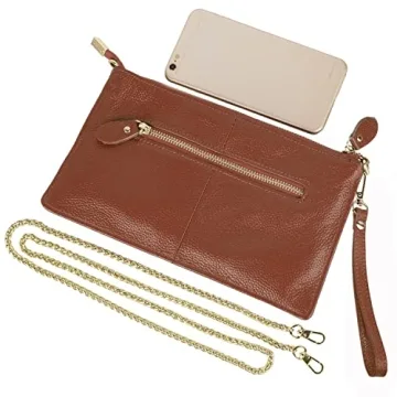 Elegant YALUXE Women's Leather Wristlet Handbag