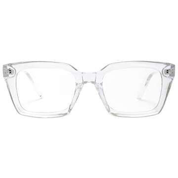 Kursan Classic Non Prescription Clear Lens Glasses for Women Men Thick Square Frame Eyeglasses (2 Pack Bright Black+Transparent)