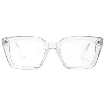 Kursan Classic Non Prescription Clear Lens Glasses for Women Men Thick Square Frame Eyeglasses (2 Pack Bright Black+Transparent)