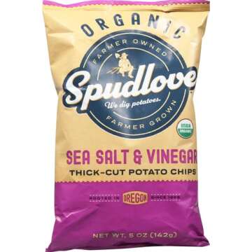 SpudLove Organic Sea Salt & Vinegar Thick-Cut Potato Chips