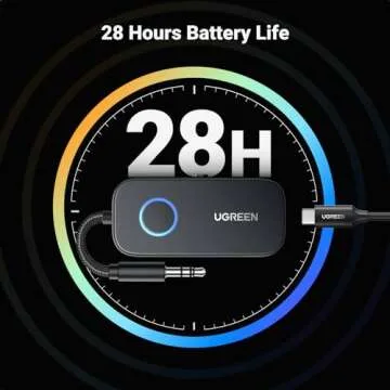 UGREEN Airplane Bluetooth 5.2 Transmitter Adapter for Airpods or Headphones Dual Pairs, 2-in-1 Wireless Bluetooth 3.5mm Aux Audio Transmitter/Receiver for Flight, TV, Car Stereo, Treadmill, MP3 Player