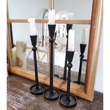 Elegant Iron Taper Candle Holder Set - Perfect for Events