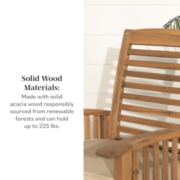 Walker Edison Durable Acacia Wood Outdoor Dining Chairs