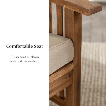 Walker Edison Durable Acacia Wood Outdoor Dining Chairs