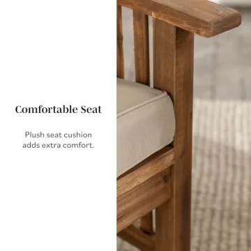 Walker Edison Durable Acacia Wood Outdoor Dining Chairs