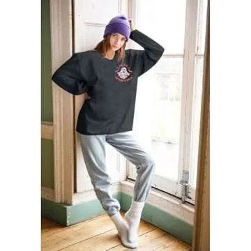 LUKYCILD Halloween Sweatshirt Women In My Spooky Era Sweatshirts Cute Ghost Shirt Spooky Season Long Sleeve Shirt Gray