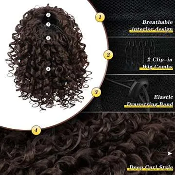 PEACOCO Short Afro Curly Ponytail Hair Piece for African American Women Ponytail Extension 10 Inch Curls Drawstring Pony Tail for Black Women (4#)