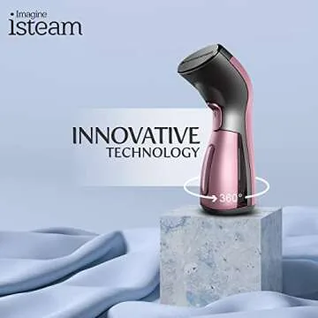 iSteam Steamer for Clothes Wrinkle Remover Luxury Edition: Revolutionary Portable Mini Ironing Machine, Comfort Hand Held Steamer & Ultimative portable humidifiers for travel (Pink)