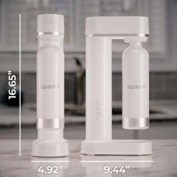 Fizzit Spärklï Carbonated Water Soda Maker with Stainless Steel Bottle Included,Dishwasher Safe
