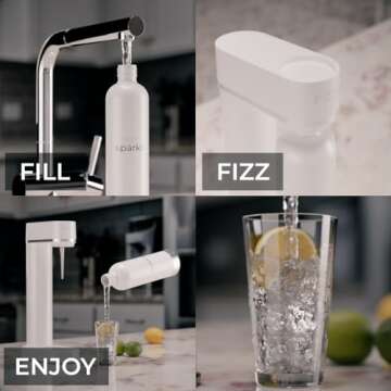 Fizzit Spärklï Carbonated Water Soda Maker with Stainless Steel Bottle Included,Dishwasher Safe