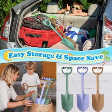 Jumbo 3 Pack Shovels for Kids and Adults - 16 Inch Sand Tool