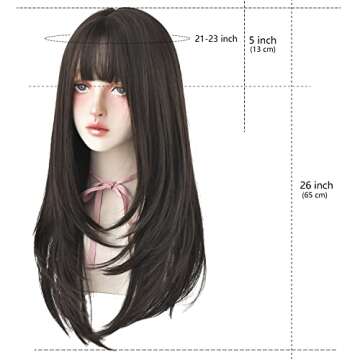 7JHH WIGS Long Straight Synthetic Hair Wig for Women