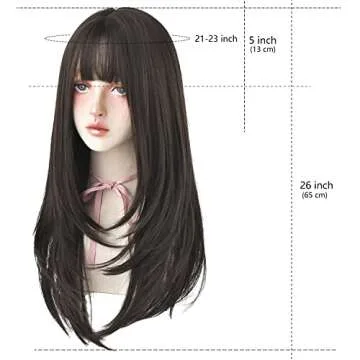 7JHH WIGS Long Straight Synthetic Hair Wig for Women