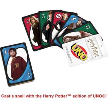 Mattel Games UNO Harry Potter Card Game in Storage Tin for Kids, Adults & Parties, Collectible Deck ...