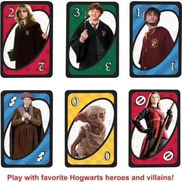 Mattel Games UNO Harry Potter Card Game in Storage Tin for Kids, Adults & Parties, Collectible Deck Based on Popular Series for 2 to 10 Players