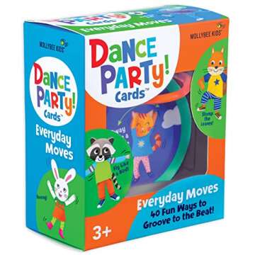 MOLLYBEE KIDS Preschool Dance Party Cards Everyday Moves, Gifts for Ages 3+, Toddler Travel Game and...