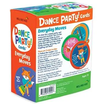 MOLLYBEE KIDS Preschool Dance Party Cards Everyday Moves, Gifts for Ages 3+, Toddler Travel Game and Activity