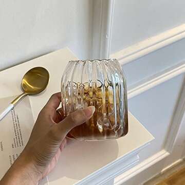 Ochine Ripple Ribbed Drinking Glasses Set for Modern Bar