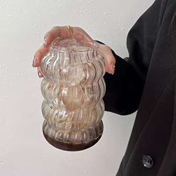 Ochine Ripple Ribbed Drinking Glasses Set for Modern Bar