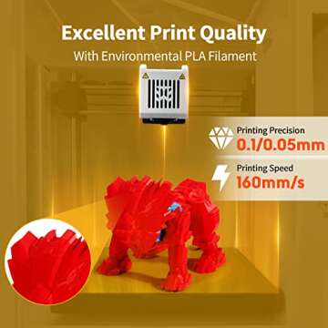 AOSEED X-Maker 3D Printer for Kids and Beginners, Fully Assembled High-Speed 3D Printer with 8 PLA Filament Set, Leveling-Free Bed, Wi-Fi Printing, Resume Printing, Silent, High Precision, with App