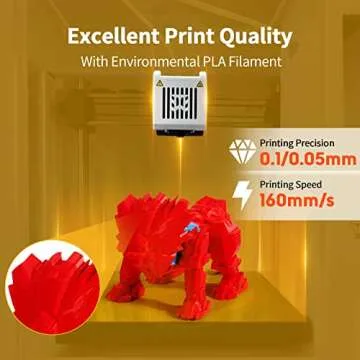 AOSEED X-Maker 3D Printer for Kids and Beginners, Fully Assembled High-Speed 3D Printer with 8 PLA Filament Set, Leveling-Free Bed, Wi-Fi Printing, Resume Printing, Silent, High Precision, with App