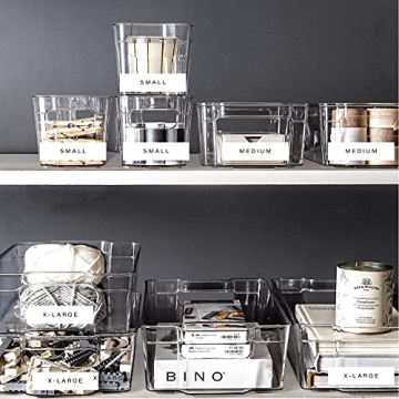 BINO Stackable Storage Bins Clear BPA-Free Organizers