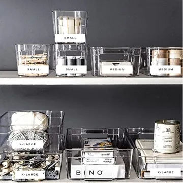 BINO Stackable Storage Bins Clear BPA-Free Organizers