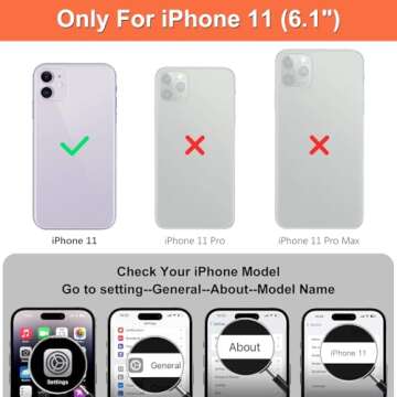 iCoverCase Compatible with iPhone 11 Case with Card Holder, Wallet Phone Case for Women Men RFID Blo...