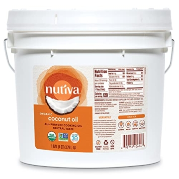 Nutiva Organic Refined Coconut Oil – 128 Fl Oz Quality Cooking Oil