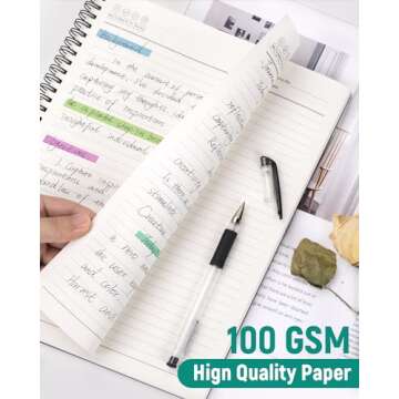 Dynta 3Packs Large Spiral Notebooks 8.5 "x 11" Lined College Ruled Journals for Work, School, Good for Students and Office, 160 Pages/80 Sheets with 100 GSM Lined Paper(3 Colors)