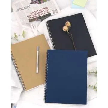 Dynta 3Packs Large Spiral Notebooks 8.5 "x 11" Lined College Ruled Journals for Work, School, Good for Students and Office, 160 Pages/80 Sheets with 100 GSM Lined Paper(3 Colors)