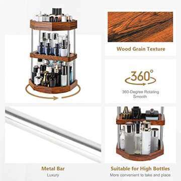 Homde Makeup Organizer 360 Degree Rotating Cosmetic Storage Display Perfume Organizer Cologne Organi...