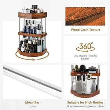 Homde Makeup Organizer 360 Degree Rotating Cosmetic Storage Display Perfume Organizer Cologne Organi...