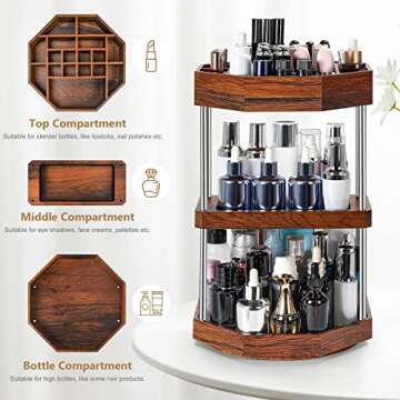 Homde Makeup Organizer 360 Degree Rotating Cosmetic Storage Display Perfume Organizer Cologne Organizer