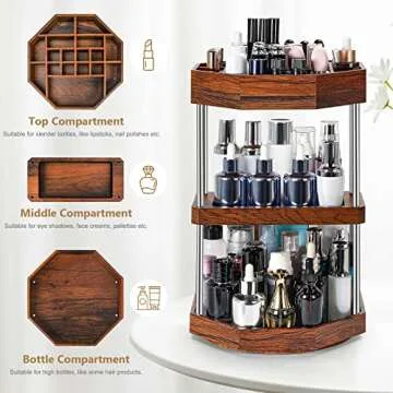 Homde Makeup Organizer 360 Degree Rotating Cosmetic Storage Display Perfume Organizer Cologne Organizer