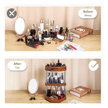 Homde Makeup Organizer 360 Degree Rotating Cosmetic Storage Display Perfume Organizer Cologne Organizer