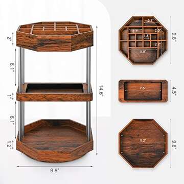 Homde Makeup Organizer 360 Degree Rotating Cosmetic Storage Display Perfume Organizer Cologne Organizer