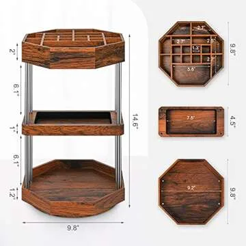 Homde Makeup Organizer 360 Degree Rotating Cosmetic Storage Display Perfume Organizer Cologne Organizer