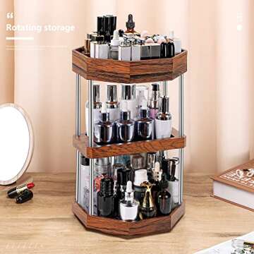 Homde Makeup Organizer 360 Degree Rotating Cosmetic Storage Display Perfume Organizer Cologne Organizer