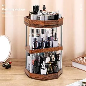 Homde Makeup Organizer 360 Degree Rotating Cosmetic Storage Display Perfume Organizer Cologne Organizer