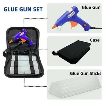 Liumai Hot Glue Gun Kit, Mini Hot Melt Glue Gun for Crafts with 30 Glue Sticks and Carry Case, Hot M...