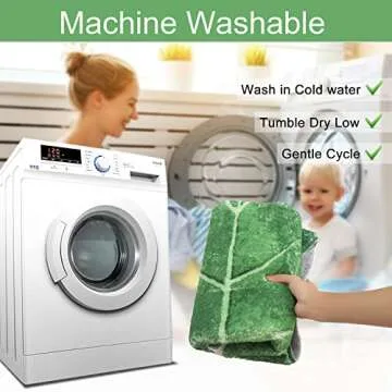 HAOCOO Leaves Velveteen Green Bath Mat Non-Slip 2'x3'