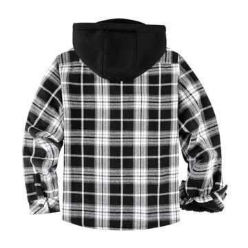 onedog Flannel Jacket for Men Full Zip Up Plaid Sherpa Lined Winter Warm Heavyweight Jacket With Poc...